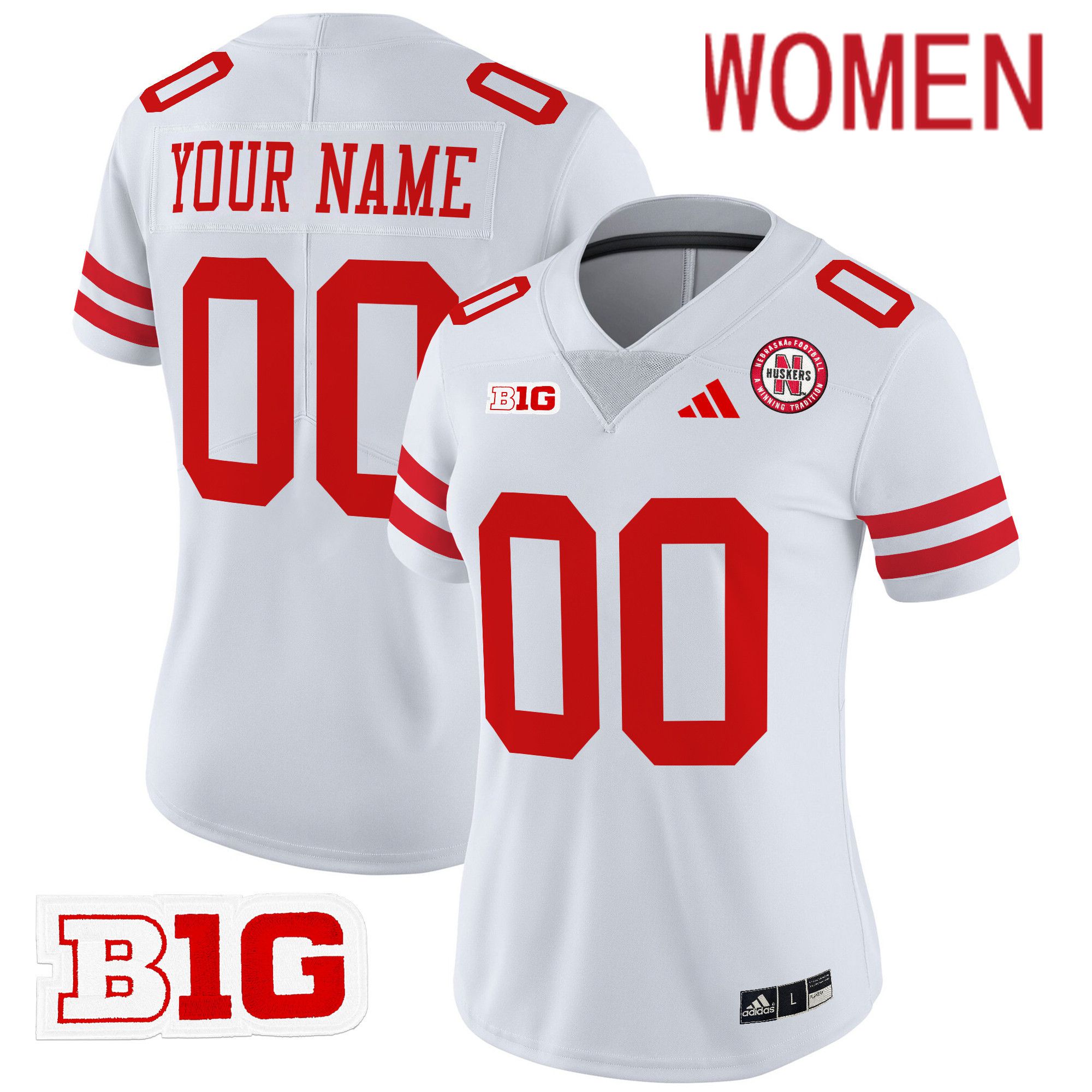 Women Nebraska Cornhuskers White 2024 Vapor Limited Custom NCAA Jersey